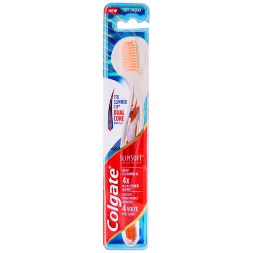 Colgate SlimSoft Advanced Toothbrush Οδοντόβουρτσα Ενηλίκων για Βαθύ Καθαρισμό & Υγιή Ούλα Soft 1 Τεμάχιο - Πορτοκαλί
